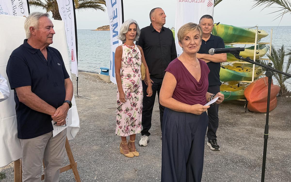 Mariàn Cano, consellera de Turismo, durante su intervención en la presentación del cartel del 40º Castell de l'Olla.