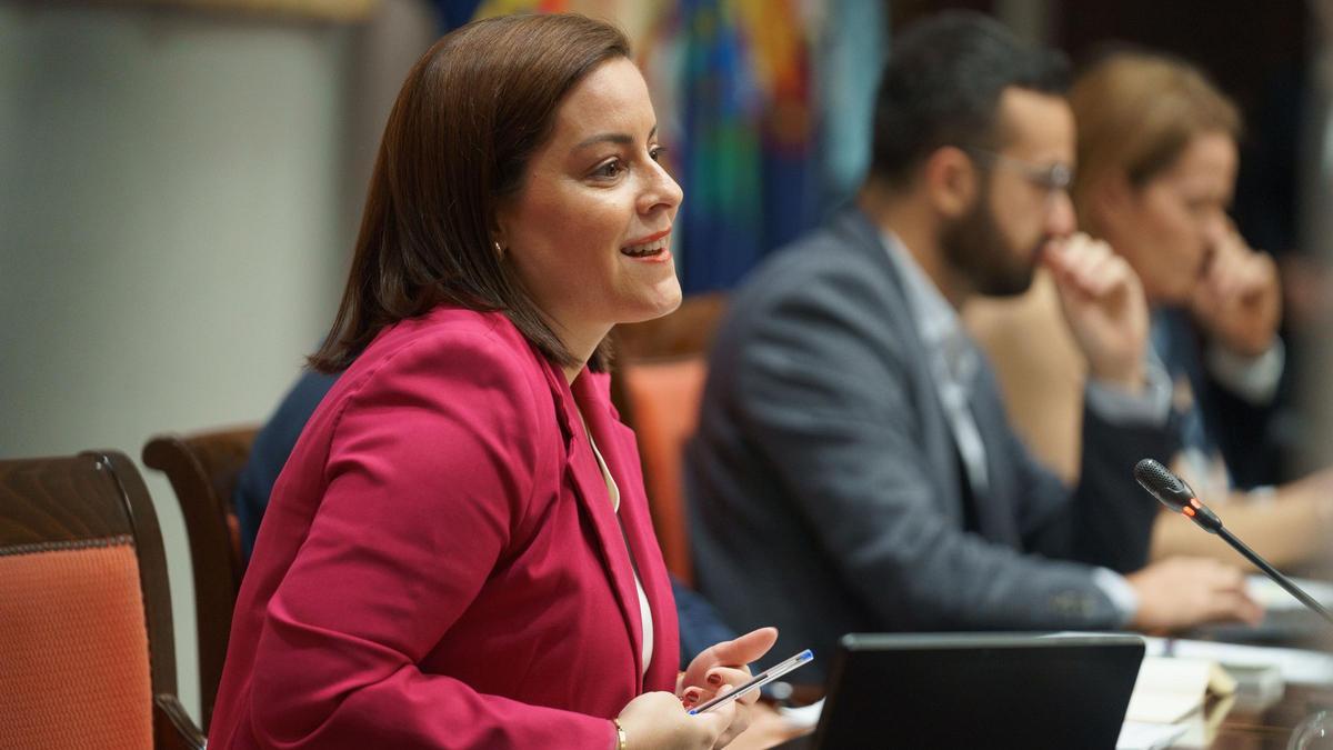 Yaiza Castilla, exconsejera de Turismo, durante su intervención