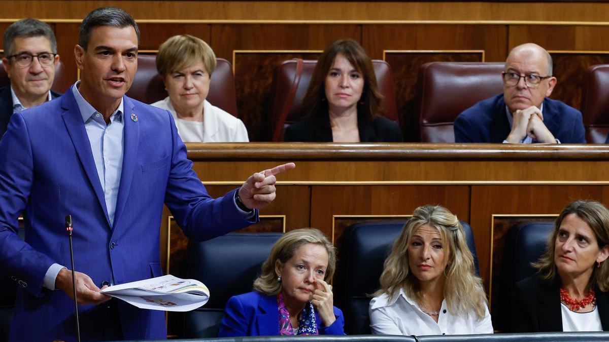 Pedro Sánchez en un Pleno del Congreso.
