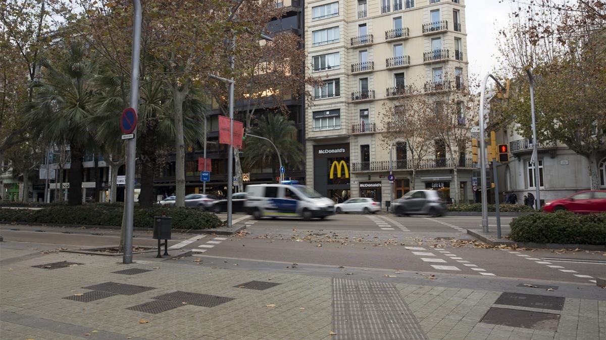 La avenida Diagonal, en la confluencia de Rambla Catalunya.