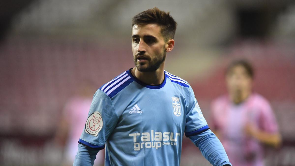 Nacho Gil en el partido de Copa frente al Racing Rioja