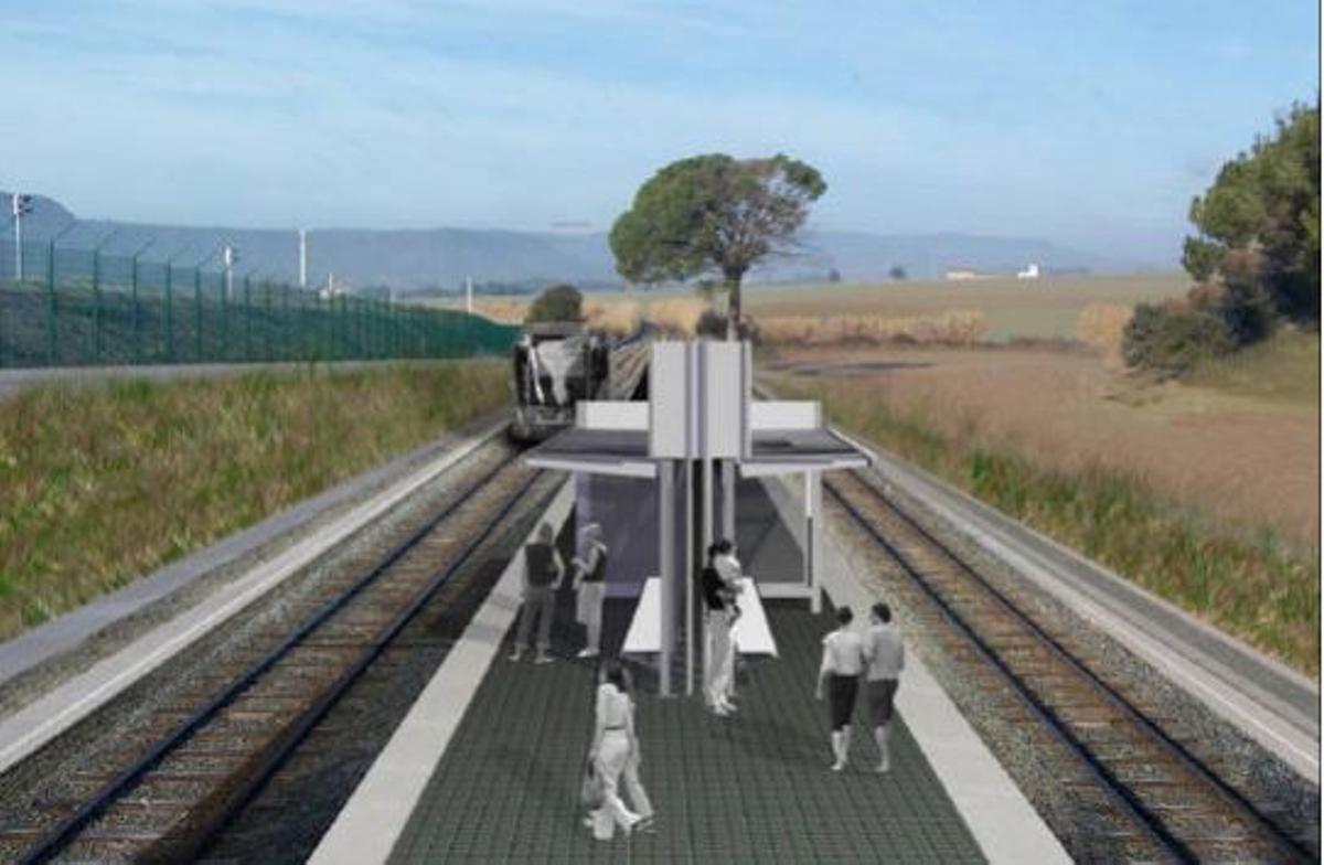 Imatge virtual de la parada del tramvia a Lledoners