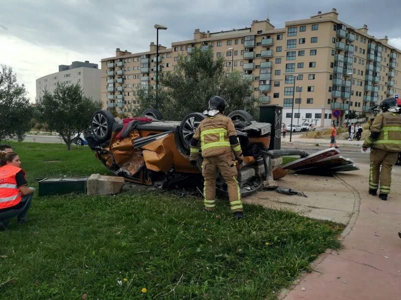 Aparatoso accidente en Valdespartera