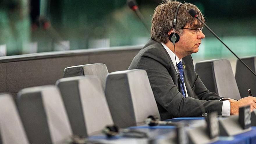 Puigdemont, al Parlament Europeu en una fotografia d&#039;arxiu.