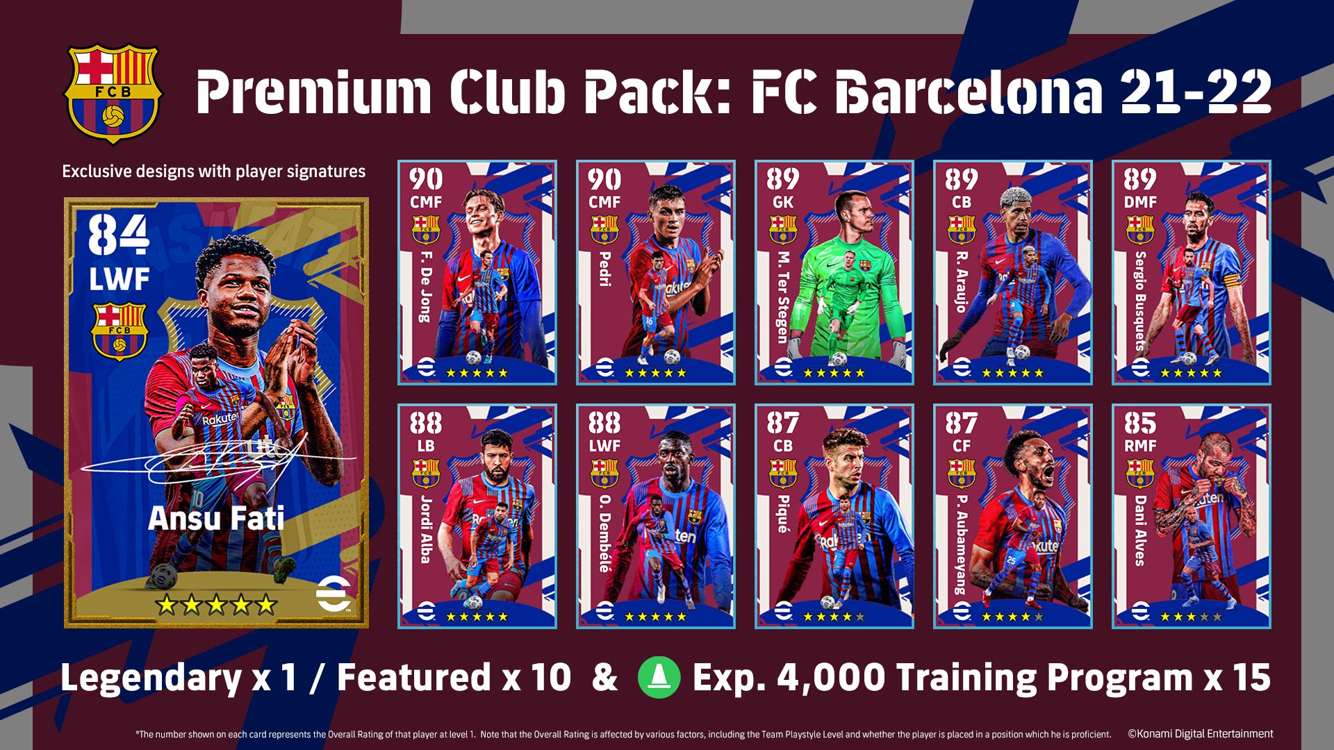 El Barça tiene exclusividad con Konami