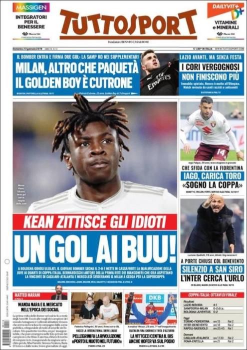 Portada TUTTOSPORT domingo 13 enero 2019