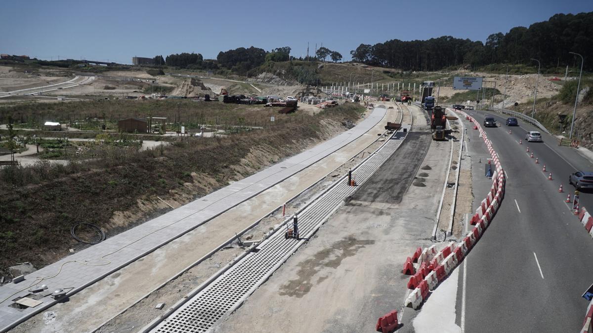 Obras de remodelación del primer tramo de la tercera ronda de A Coruña