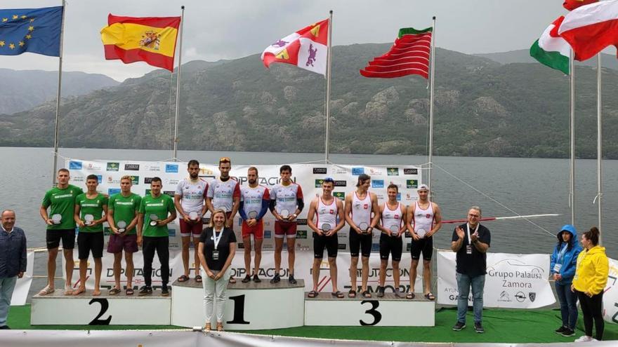 La K-4 de España, con Llorens, Plaza, Becerro y Castañón, se impone en la Regata Internacional de Sanabria (Zamora)