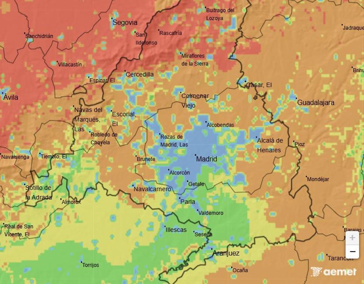 Mapa peligro de incendio para este martes