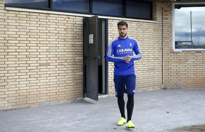 Entrenamiento del Real Zaragoza antes del partido contra la SD Huesca