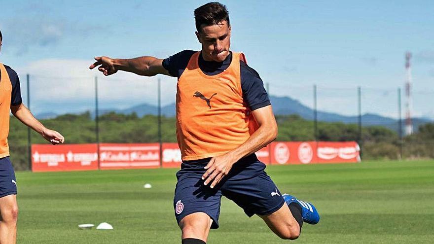 Bernardo en un entrenament d&#039;aquesta pretemporada a La Vinya.