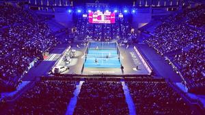 Aspecto del Palau Sant Jordi durante las semifinales de este sábado.