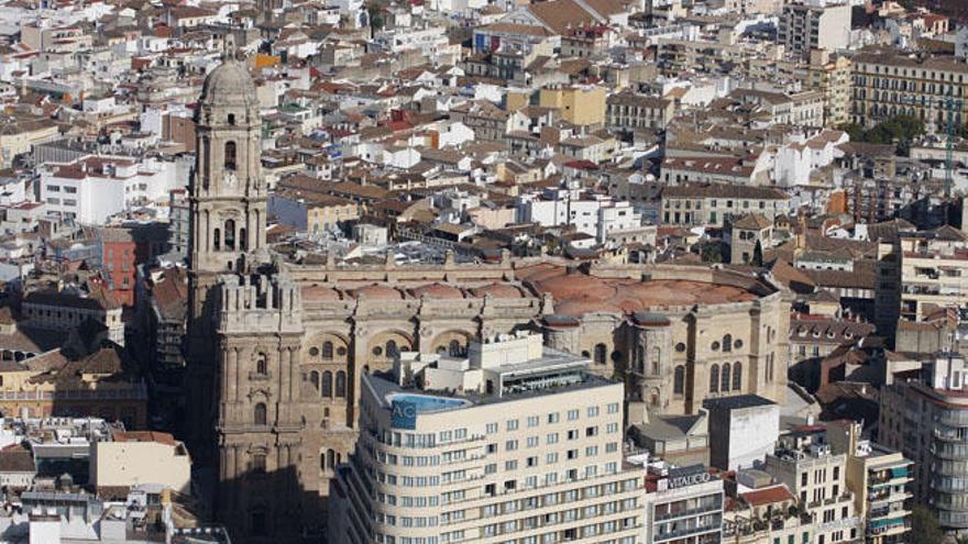 Vista aérea de la catedral de Málaga.