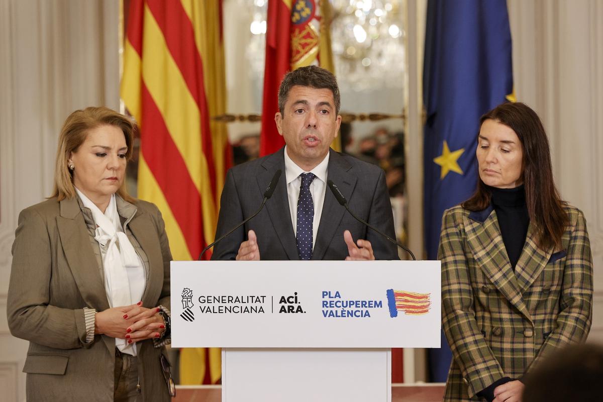 Mazón, Camarero y Merino en la comparecencia de hoy