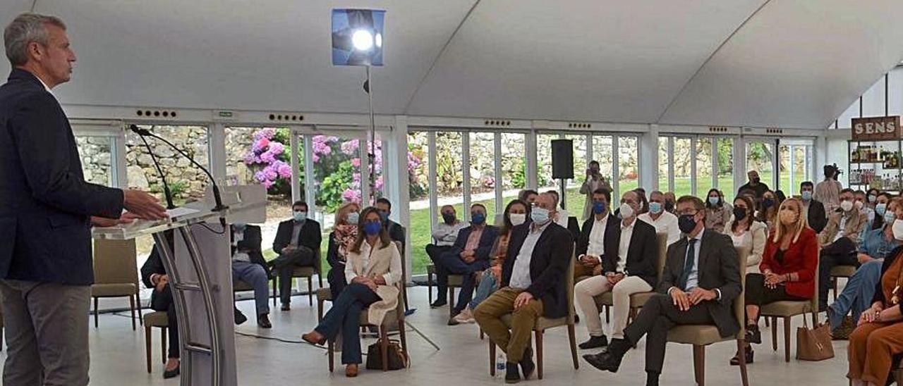 Alfonso Rueda durante su intervención en la junta provincial del PP