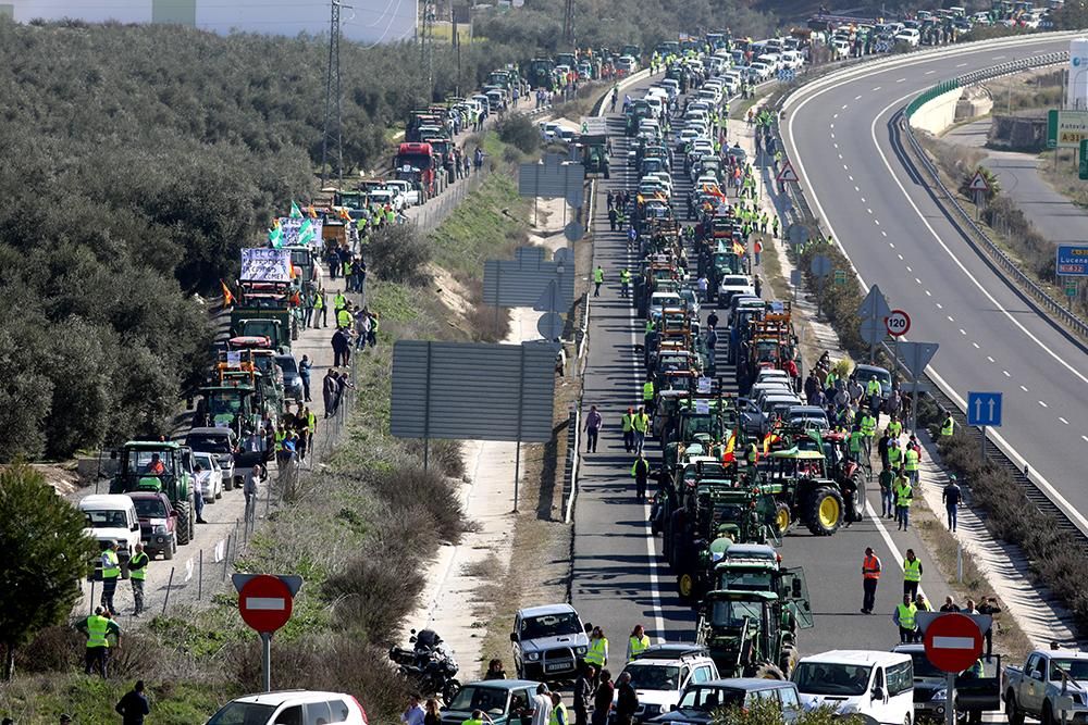 Los agricultores cortan la A-45