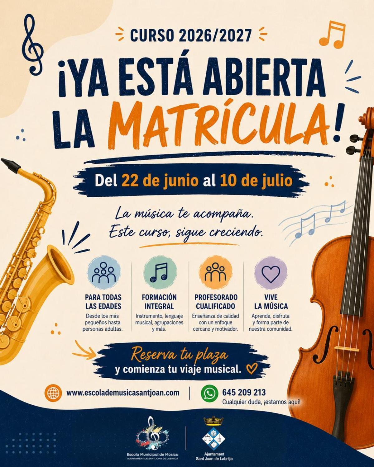 Cartel del nuevo curso de la Escuela de Música