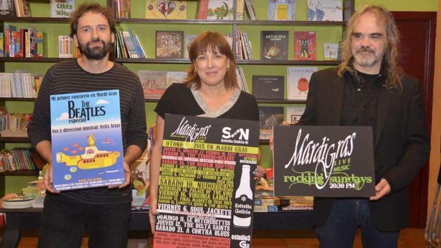 Los responsables de la sala Mardi Gras: Tomi Legido, Yolanda Villa y Jaume Solé.