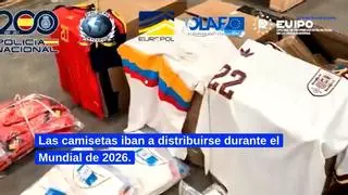 Madrid, Barcelona y el Levante, epicentros de una macroincautación de 16 toneladas de camisetas falsas para el Mundial