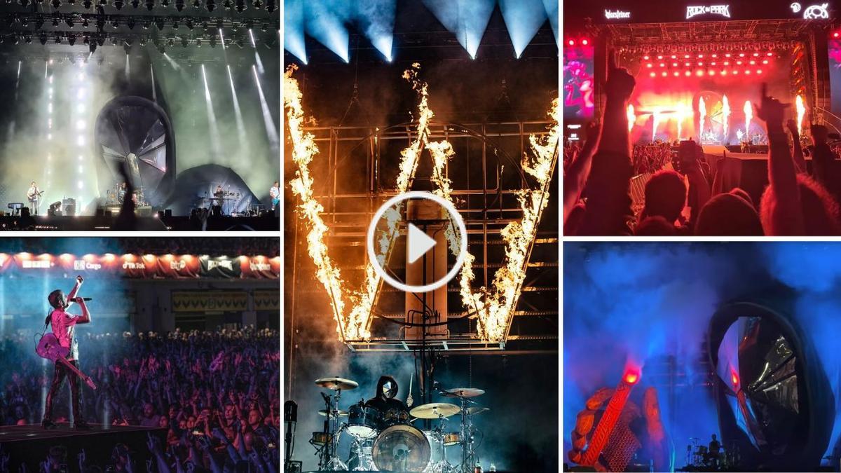 Varios momentos de los conciertos de Muse en su gira europea.