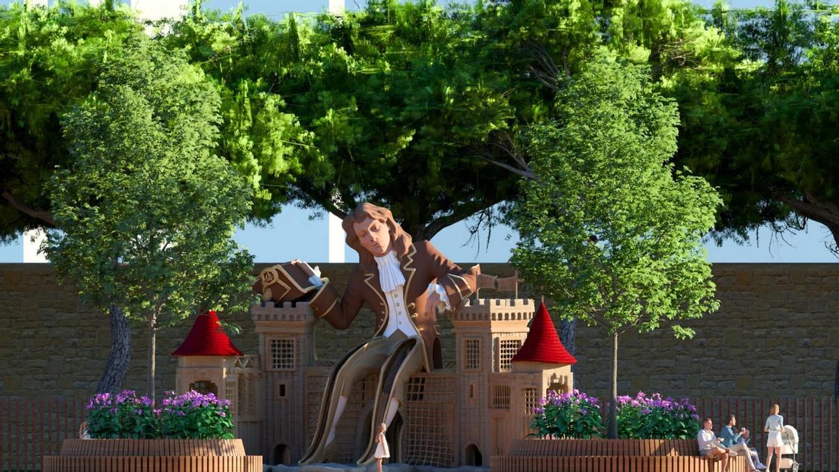 Figuración del segundo Gulliver que se instalará en el viejo cauce.