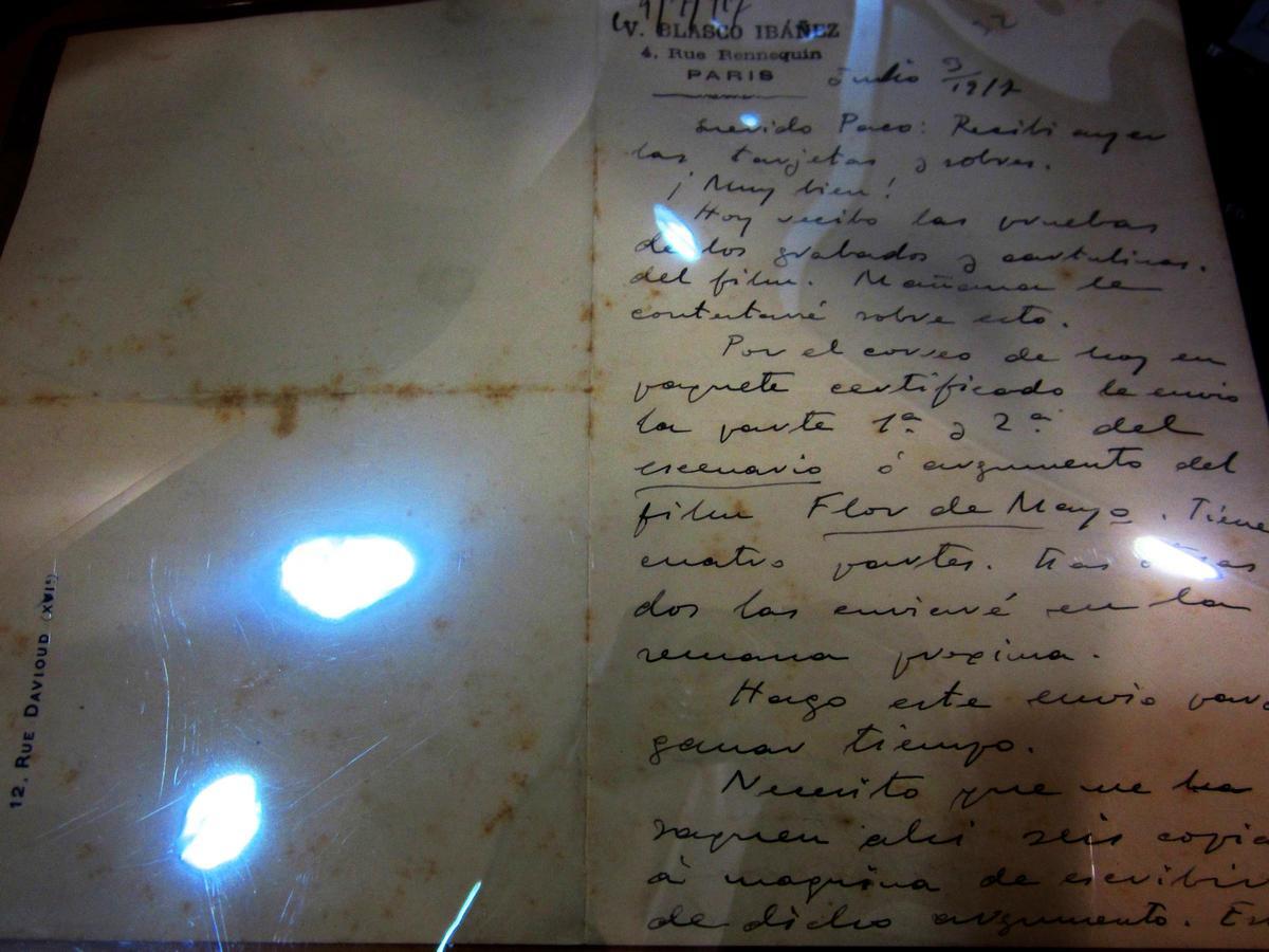 Carta de Blasco Ibáñez a Francisco Sempere.
