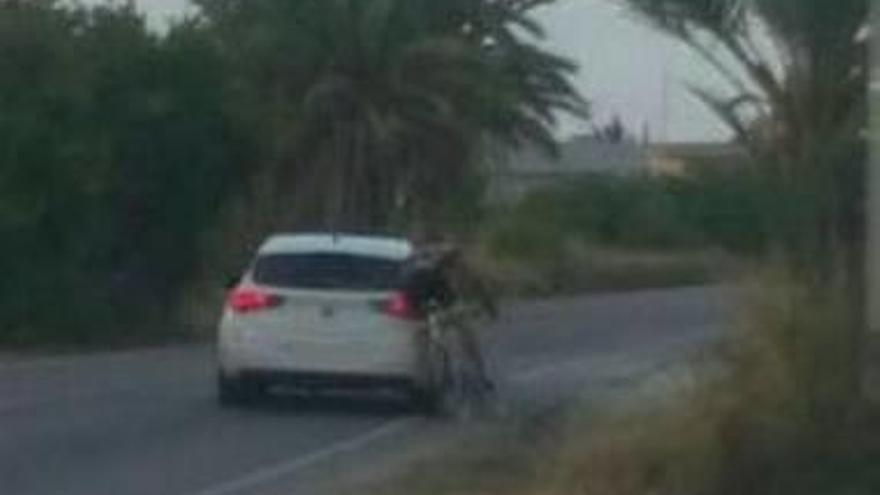 El momento en el que el coche arrolla al ciclista.