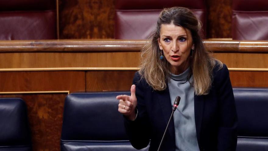 La ministra Yolanda Díaz, en el Congreso el pasado miércoles.