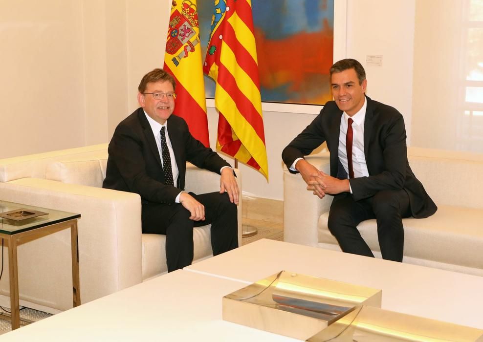 El jefe del Consell, Ximo Puig, con el presidente del Gobierno, Pedro Sánchez.