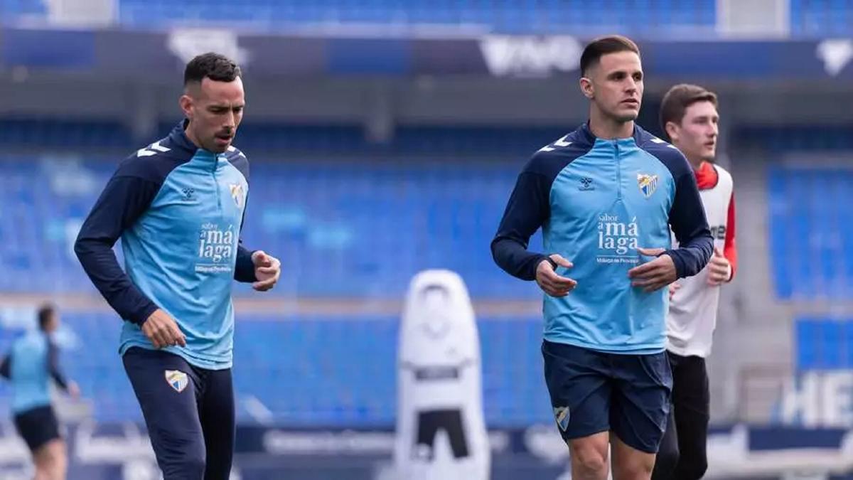 Manu Molina y Luismi, juntos en el entrenamiento de este jueves.