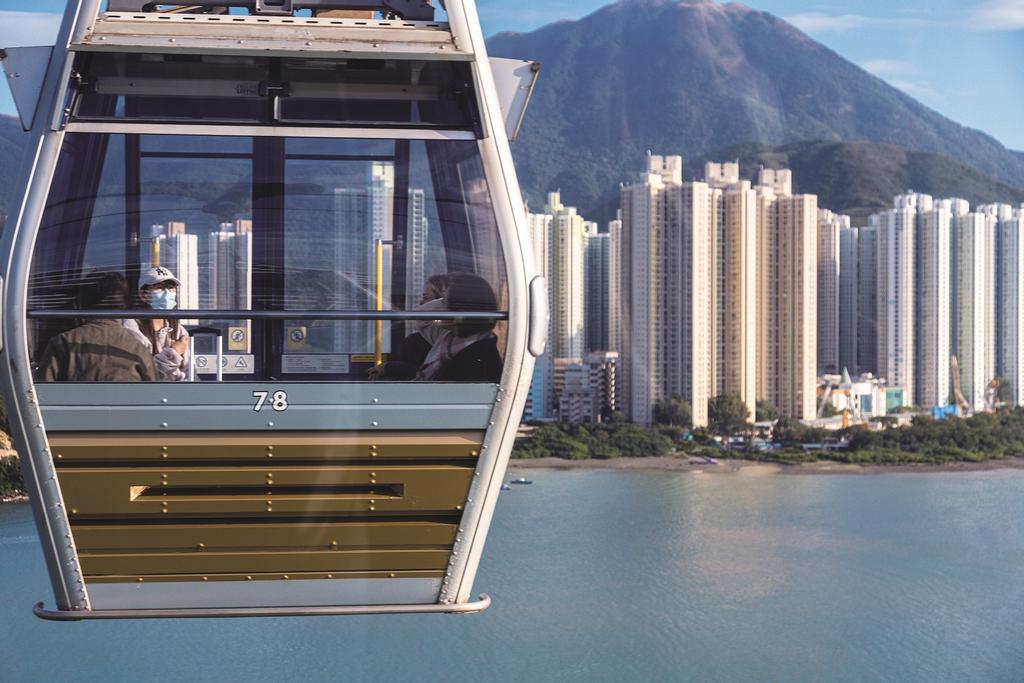 Teleférico para ascender al monasterio Po Lin, donde se encuentra el Big Buda.