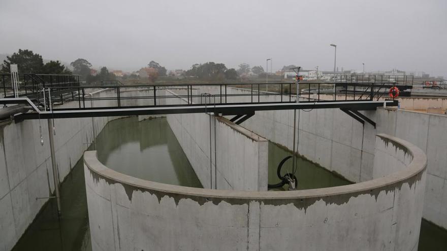 Una vista de la EDAR de O Grove, sita en Ostreira.