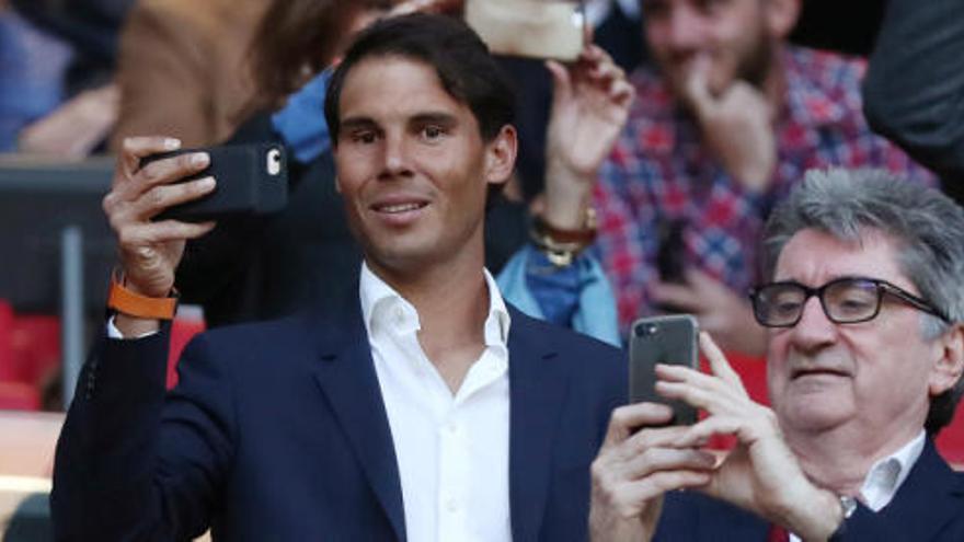 Rafa Nadal, en el palco del Wanda Metropolitano