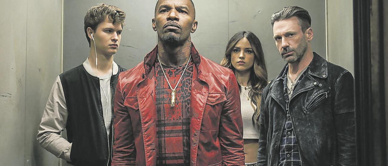 Ansel Elgort, Jamie Foxx, Elza González y Jon Hamm.