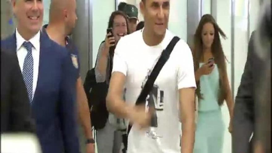 Keylor Navas, contento e ilusionado en su llegada a Madrid