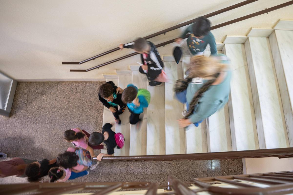 Alumnos de primaria, en una escuela de Barcelona.