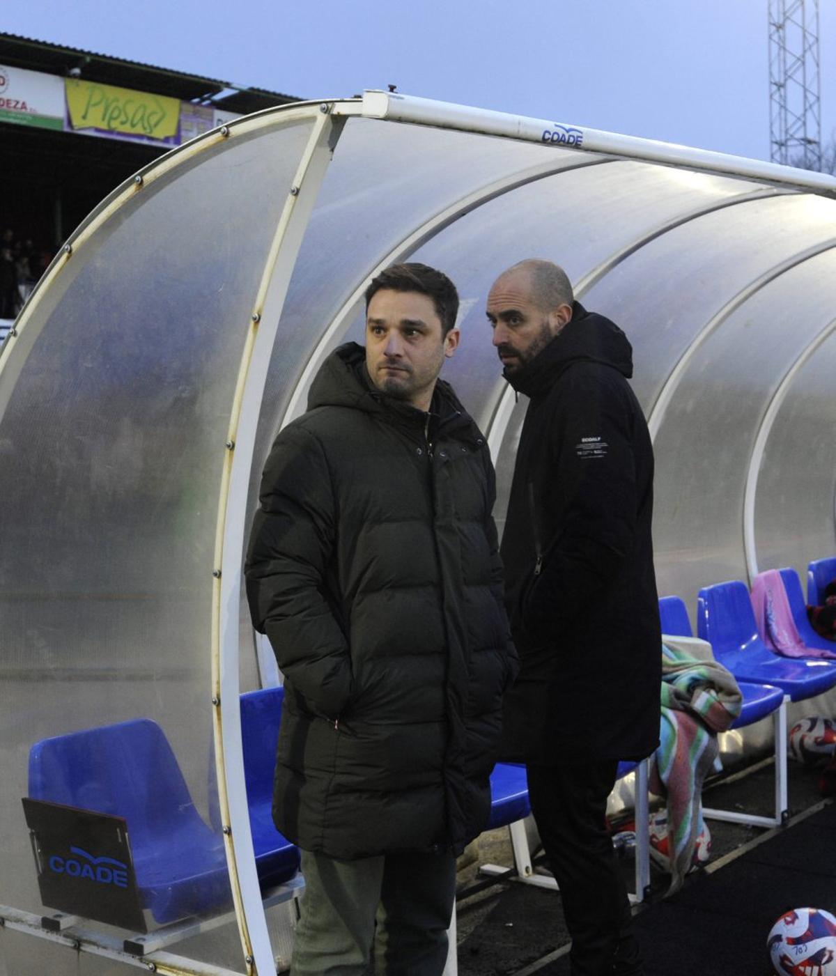 Dani Méndez y Cuqui durante un partido del Lalín en el Cortizo. | BERNABÉ/JAVIER LALÍN