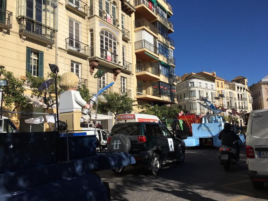 Las carrozas se preparan para la cabalgata de Málaga