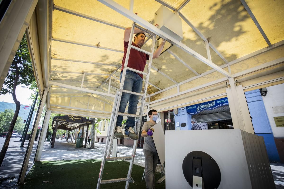 Las terrazas de Zaragoza se preparan para la reapertura