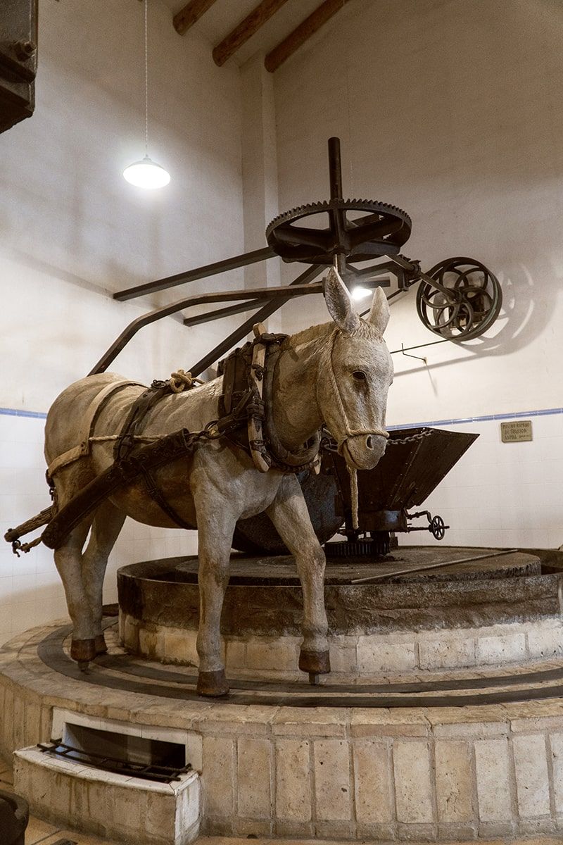 Representación en el interior del Museo del Aceite, que volverá a abrir sus puertas en 2024 después de 13 años cerrado