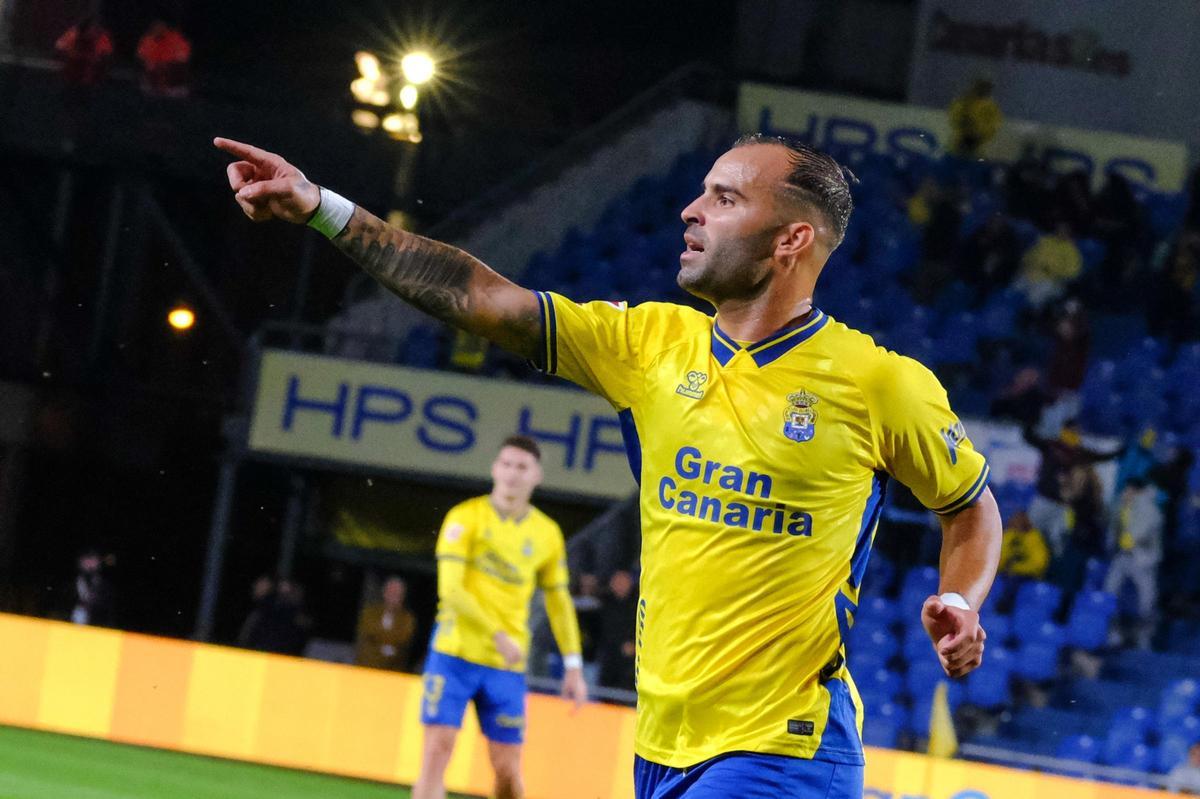 Jesé Rodríguez festeja uno de sus tantos a la Cultural Leonesa.