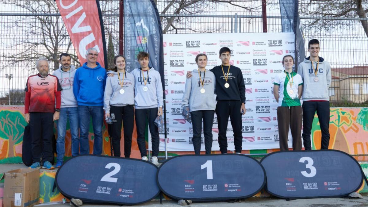 El podi del Campionat de Catalunya Escolar i Universitari