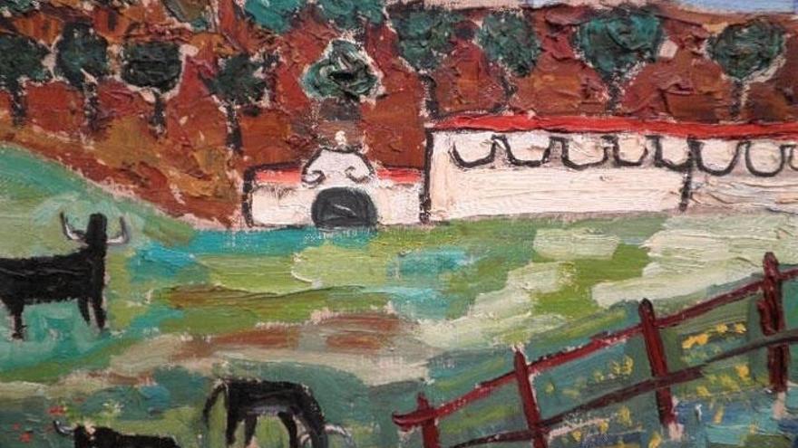 El portal malagueño todocoleccion.net ha sacado a la venta un óleo pintado por la Duquesa de Alba en el que aparece representada una plaza de toros.