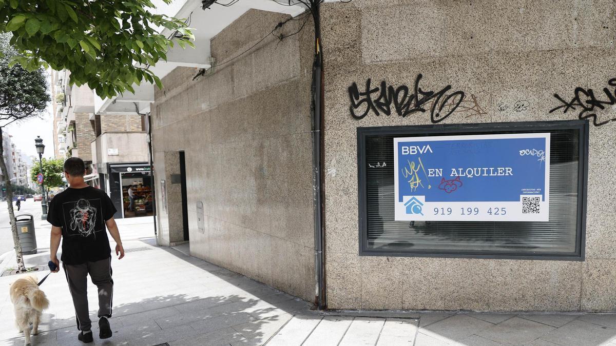 Antigua sucursal de un banco en Vigo.