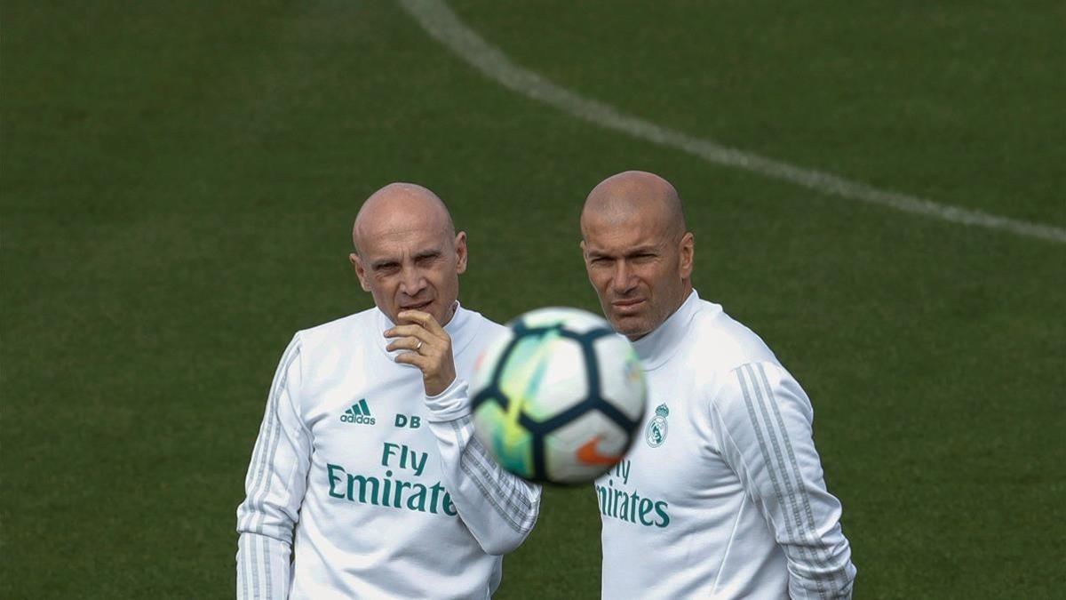 Zidane, en el entrenamiento de Valdebebas.