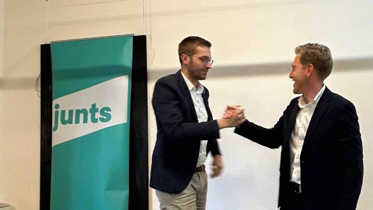 Agustí Arbós, a l’acte de Junts en què ha estat confirmat com a candidat a l’alcaldia d’Olot.