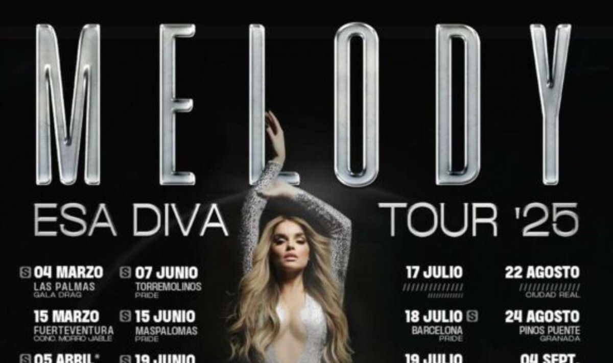 Cartel de la gira de Melody, donde aún no aparece Elche
