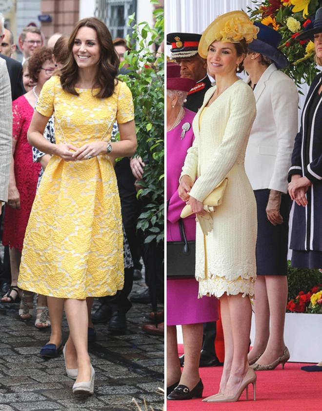 Kate Middleton y Letizia Ortiz de amarillo