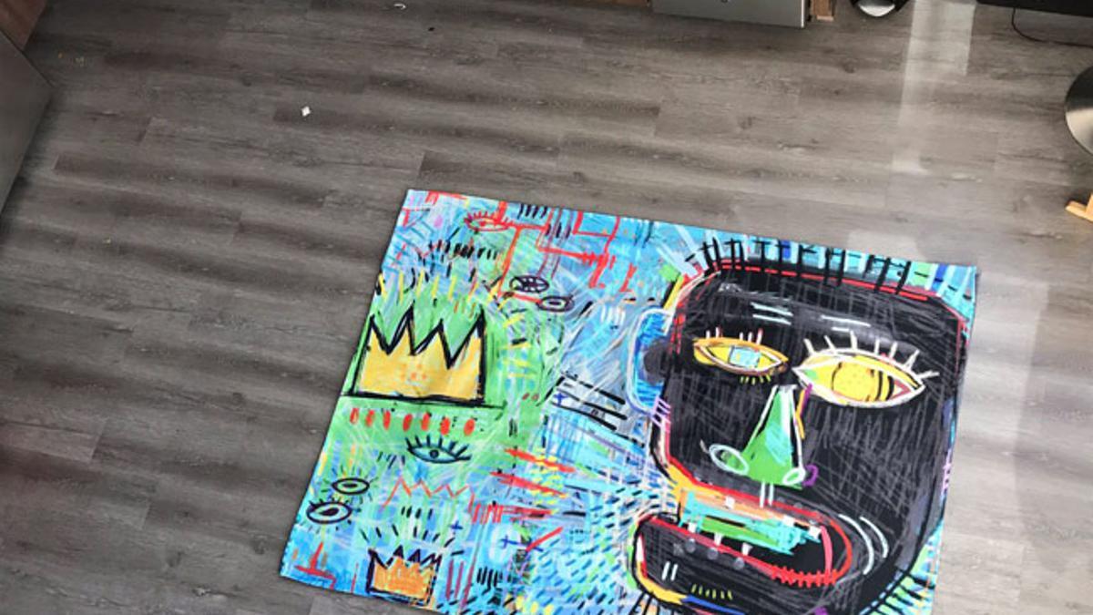 Alfombra de RAE carpets en homenaje a Basquiat