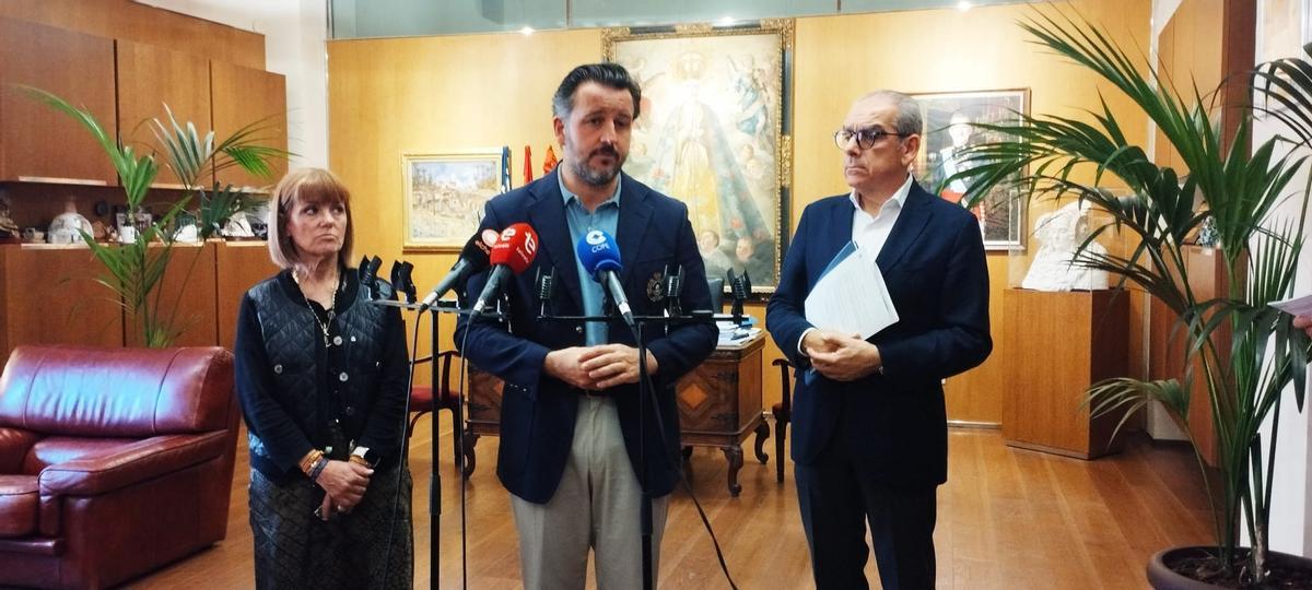 Rodil, Ruz y Soler, durante la comparecencia de este martes